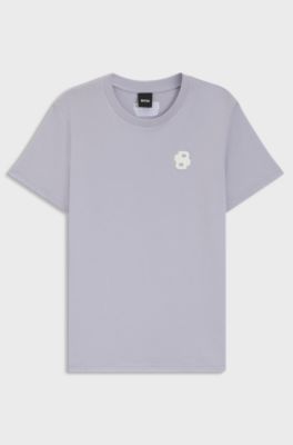 Equestrian stretch-cotton T-shirt with Double B monogram, Light Purple