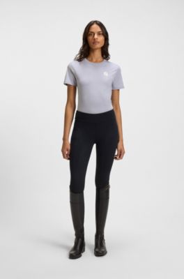 Equestrian stretch-cotton T-shirt with Double B monogram, Light Purple