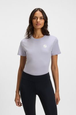 Equestrian stretch-cotton T-shirt with Double B monogram, Light Purple