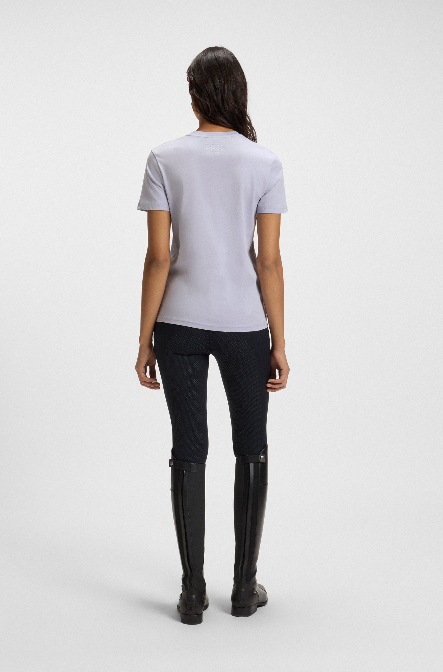 Boss Equestrian stretch-cotton T-shirt with Double B monogram dam – bild 3