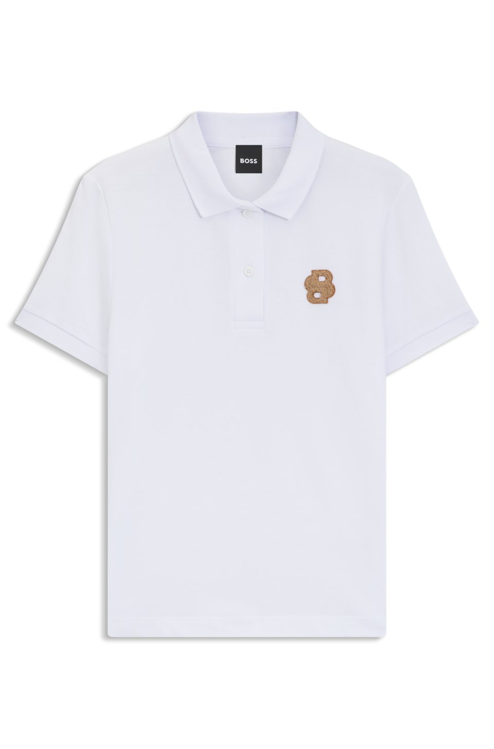 Equestrian stretch-cotton polo shirt with Double B monogram