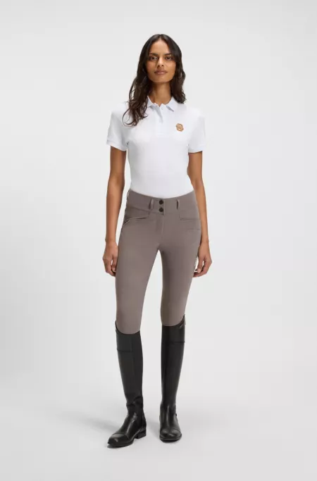 Polo de algodón elástico de inspiración ecuestre con monograma Double B