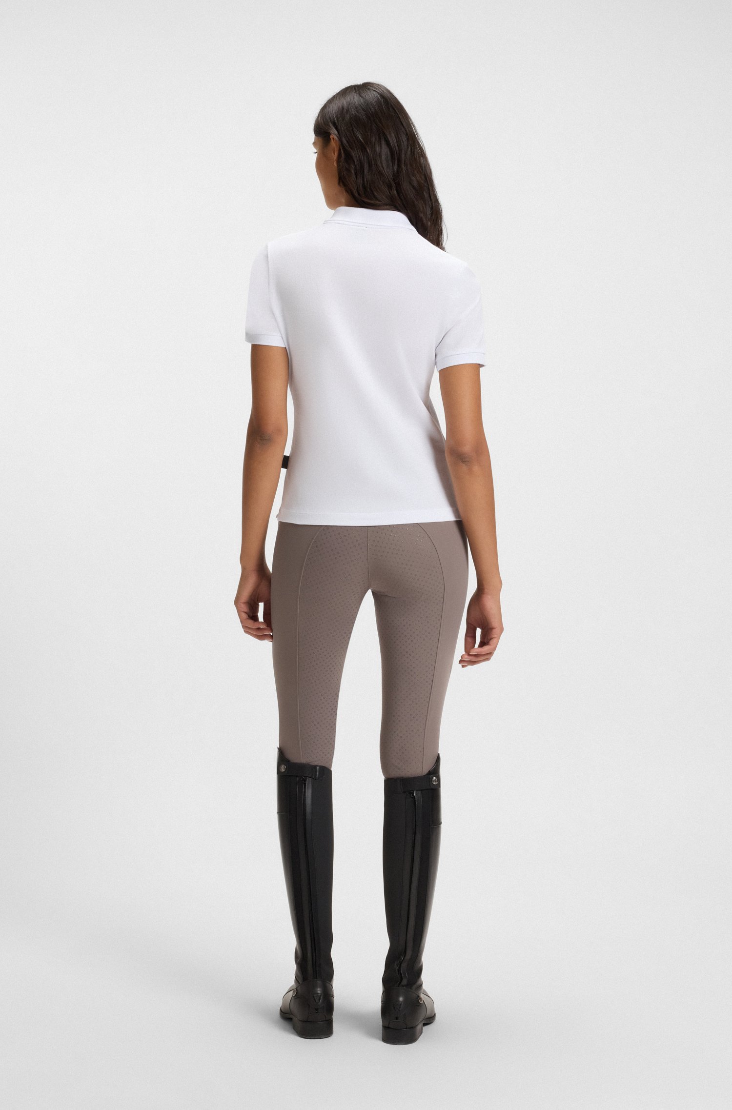 Boss Equestrian stretch-cotton polo shirt with Double B monogram skjortor & blusar dam – bild 3