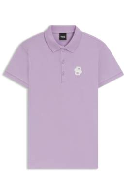 Equestrian stretch-cotton polo shirt with Double B monogram 1