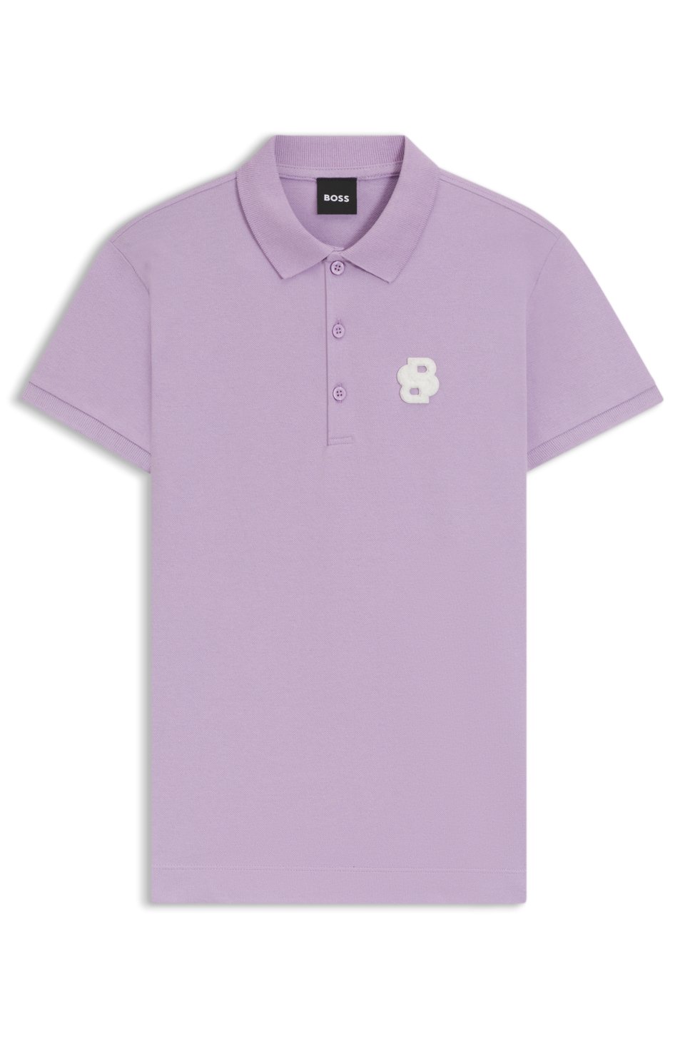 Equestrian stretch-cotton polo shirt with Double B monogram