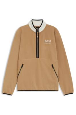 Equestrian stretch-cotton sweatshirt with quarter zip 1