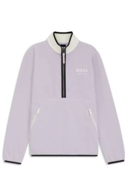 Equestrian stretch-cotton sweatshirt with quarter zip 1
