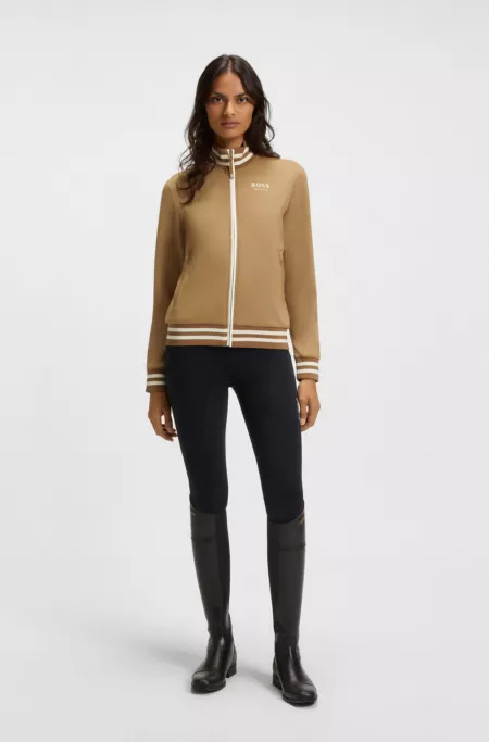 Reitsport-Cardigan mit Reißverschluss und Streifen-Details