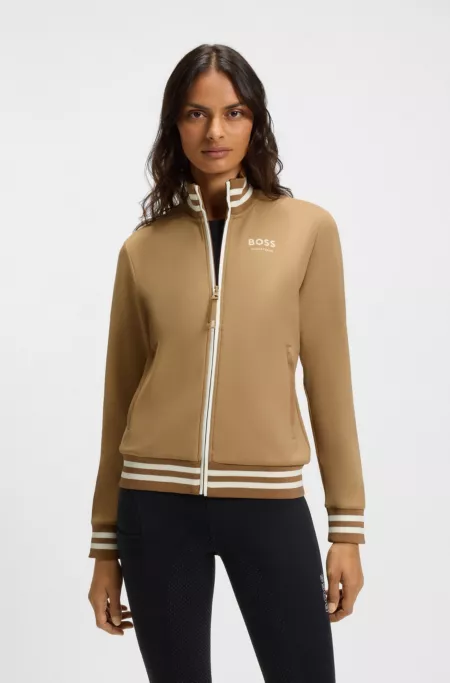 Reitsport-Cardigan mit Reißverschluss und Streifen-Details