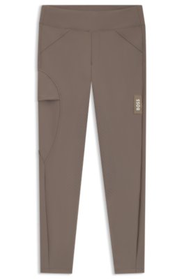 Equestrian hybrid breeches with silicone grips