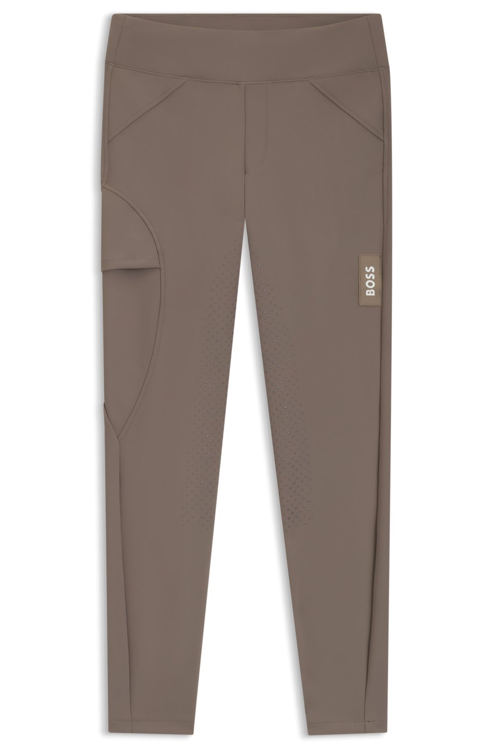 Equestrian hybrid breeches with silicone grips