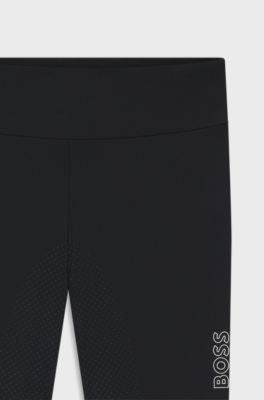 Legging van superelastisch materiaal met hoge taille voor ruiters, Zwart
