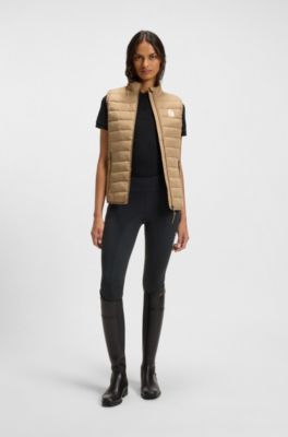 Equestrian high-waist leggings in power-stretch fabric, Zwart