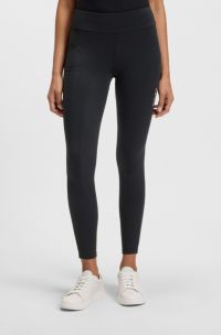 Equestrian high-waist leggings in power-stretch fabric, Black