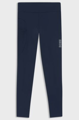 Equestrian high-waist leggings in power-stretch fabric, Dark Blue