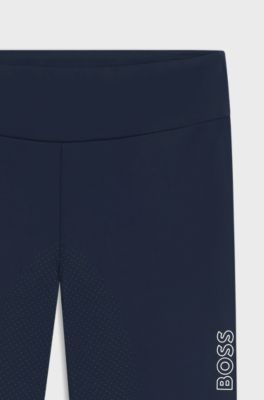 Equestrian high-waist leggings in power-stretch fabric, Dark Blue