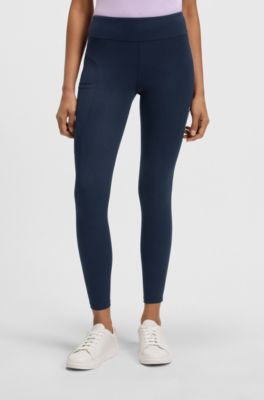 Equestrian high-waist leggings in power-stretch fabric, Donkerblauw