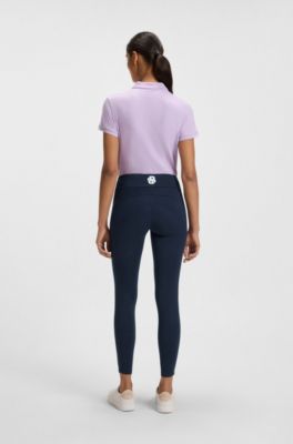 Equestrian high-waist leggings in power-stretch fabric, Donkerblauw