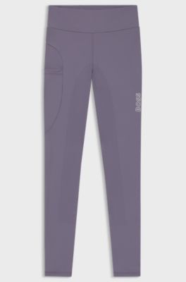 Equestrian high-waist leggings in power-stretch fabric, Lila