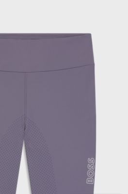 Equestrian high-waist leggings in power-stretch fabric, Lila