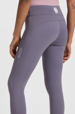 Equestrian high-waist leggings in power-stretch fabric, Purple