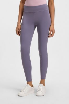 Equestrian high-waist leggings in power-stretch fabric, Lila