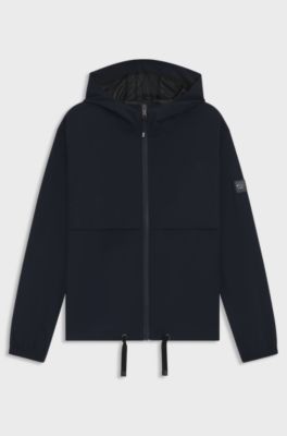 Equestrian waterproof rain jacket with Double B monograms, Dark Blue