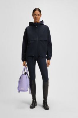 Equestrian waterproof rain jacket with Double B monograms, Dark Blue