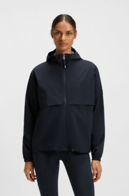 Equestrian waterproof rain jacket with Double B monograms, Dark Blue