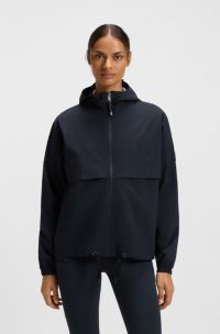 Equestrian waterproof rain jacket with Double B monograms, Dark Blue