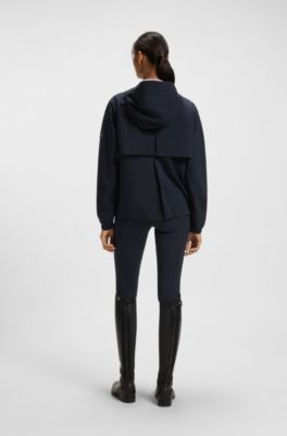 Equestrian waterproof rain jacket with Double B monograms, Dark Blue