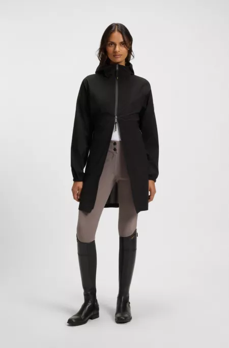 Chubasquero de equitación impermeable con cremalleras traseras ajustables