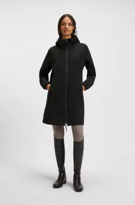 Chubasquero de equitación impermeable con cremalleras traseras ajustables