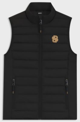 Veste sans manches d&rsquo;&eacute;quitation imperm&eacute;able &agrave; monogramme double B, Noir