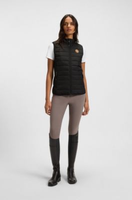 Equestrian waterproof gilet with Double B monogram, Black