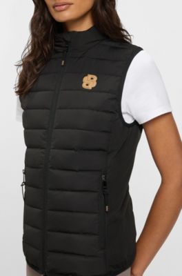 Equestrian waterproof gilet with Double B monogram, Black