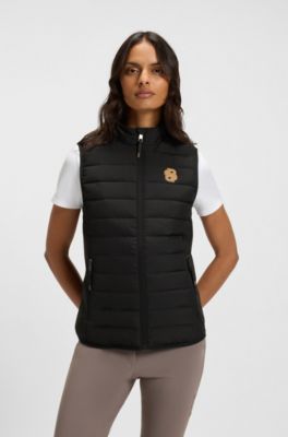 Equestrian waterproof gilet with Double B monogram, Zwart