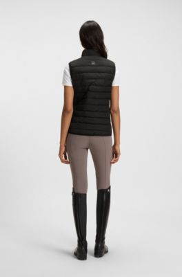 Veste sans manches d&rsquo;&eacute;quitation imperm&eacute;able &agrave; monogramme double B, Noir