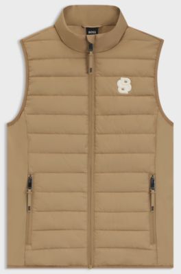 Equestrian waterproof gilet with Double B monogram, Beige