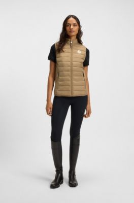 Equestrian waterproof gilet with Double B monogram, Beige