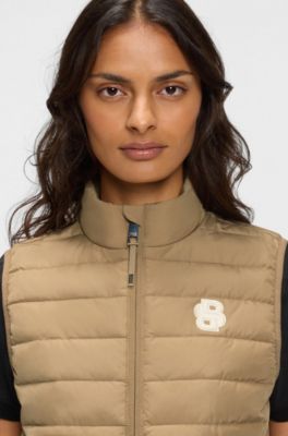 Equestrian waterproof gilet with Double B monogram, Beige