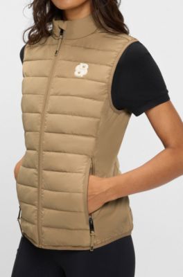 Equestrian waterproof gilet with Double B monogram, Beige