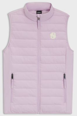 Waterdichte bodywarmer met Double B-monogram voor de ruitersport, Lichtpaars