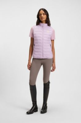 Equestrian waterproof gilet with Double B monogram, Light Purple
