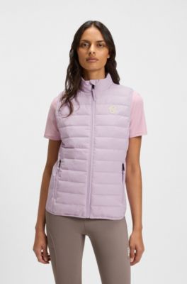 Waterdichte bodywarmer met Double B-monogram voor de ruitersport, Lichtpaars