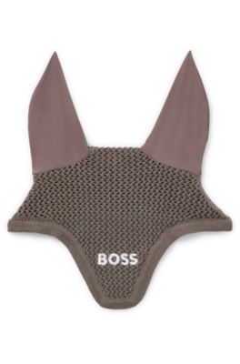 Bonnet pour cheval en maille crochet&eacute;e, Kaki