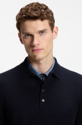Equestrian knit polo, Dark Blue