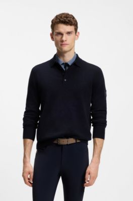 Equestrian knit polo, Dark Blue