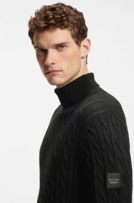 Equestrian turtleneck sweater, Black