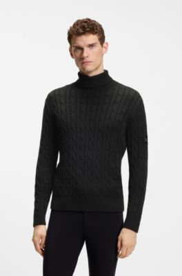 Equestrian turtleneck sweater, Black